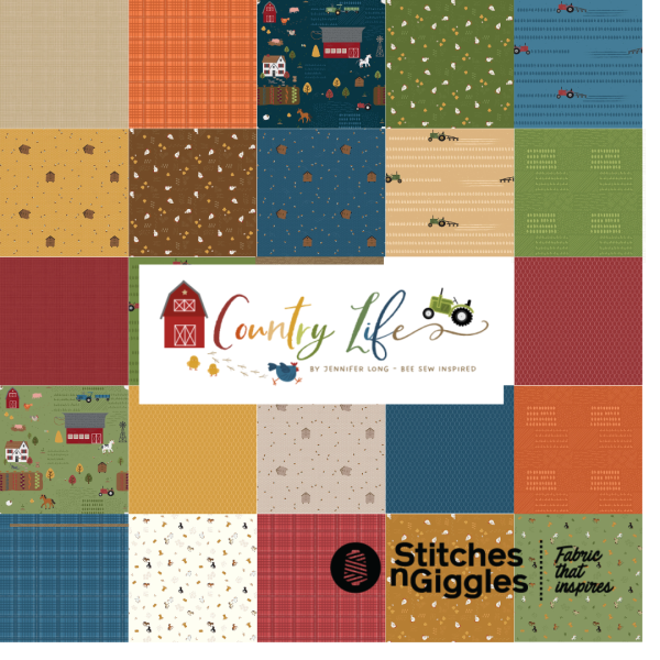 Country Life Cotton Grazing the Hay Yardage by Jennifer Long of Bee Sew Inspired for Riley Blake Designs| C13793 COTTON Online now - Image 2