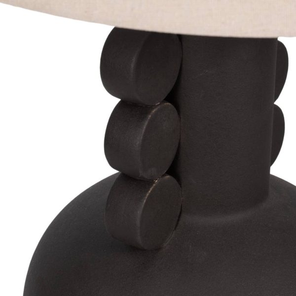 Black 30 in. Ceramic Novelty Eared Totem Table Lamp For Cheap - Image 5