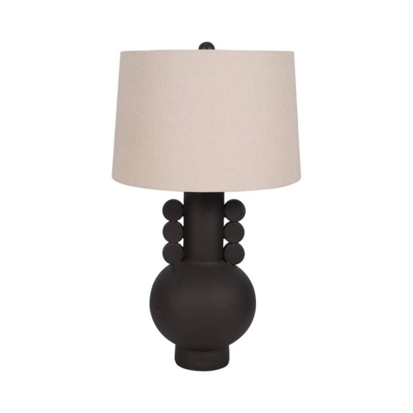 Black 30 in. Ceramic Novelty Eared Totem Table Lamp For Cheap