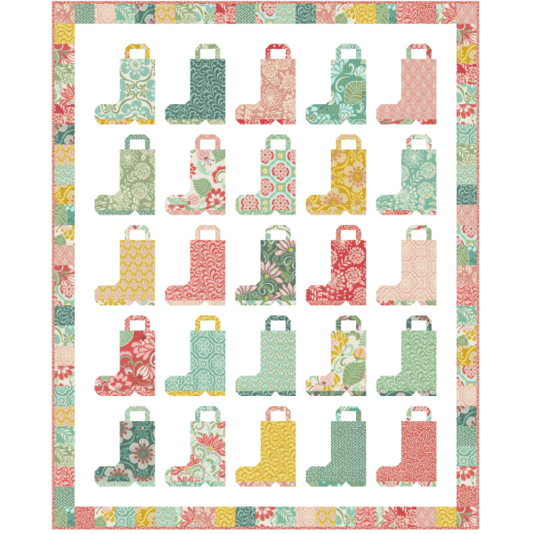 Chance of Rain Custom Quilt Kit Using Tango by Kate Spain | Quilt Pattern by Wendy Sheppard| Layer Cake Friendly | Quilt Size 42  x 52  For Sale