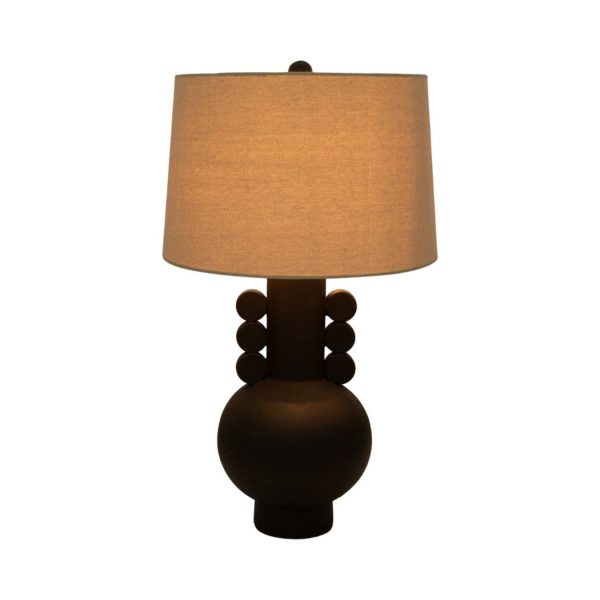 Black 30 in. Ceramic Novelty Eared Totem Table Lamp For Cheap - Image 2